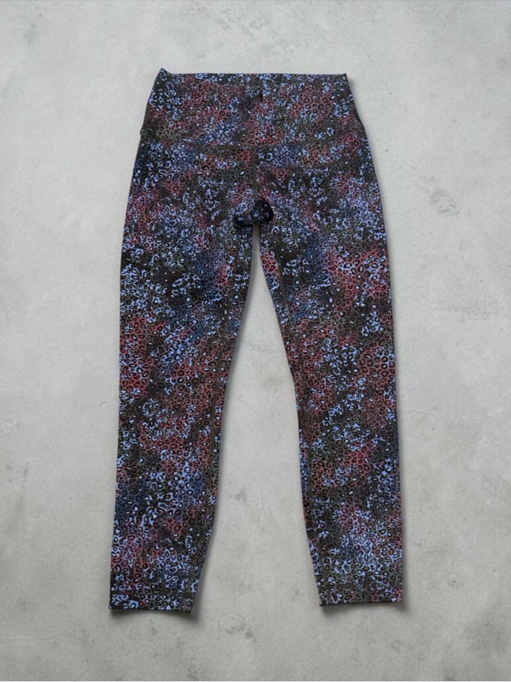 Lululemon Fast & Free  | Rare Multicolor Leopard  Print Leggings Size 10 NWOT